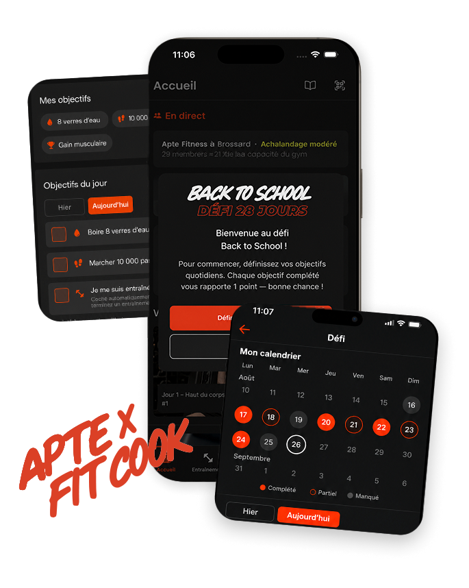 Aperçu de l'application Apte Fitness